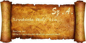 Szvoboda Abélia névjegykártya